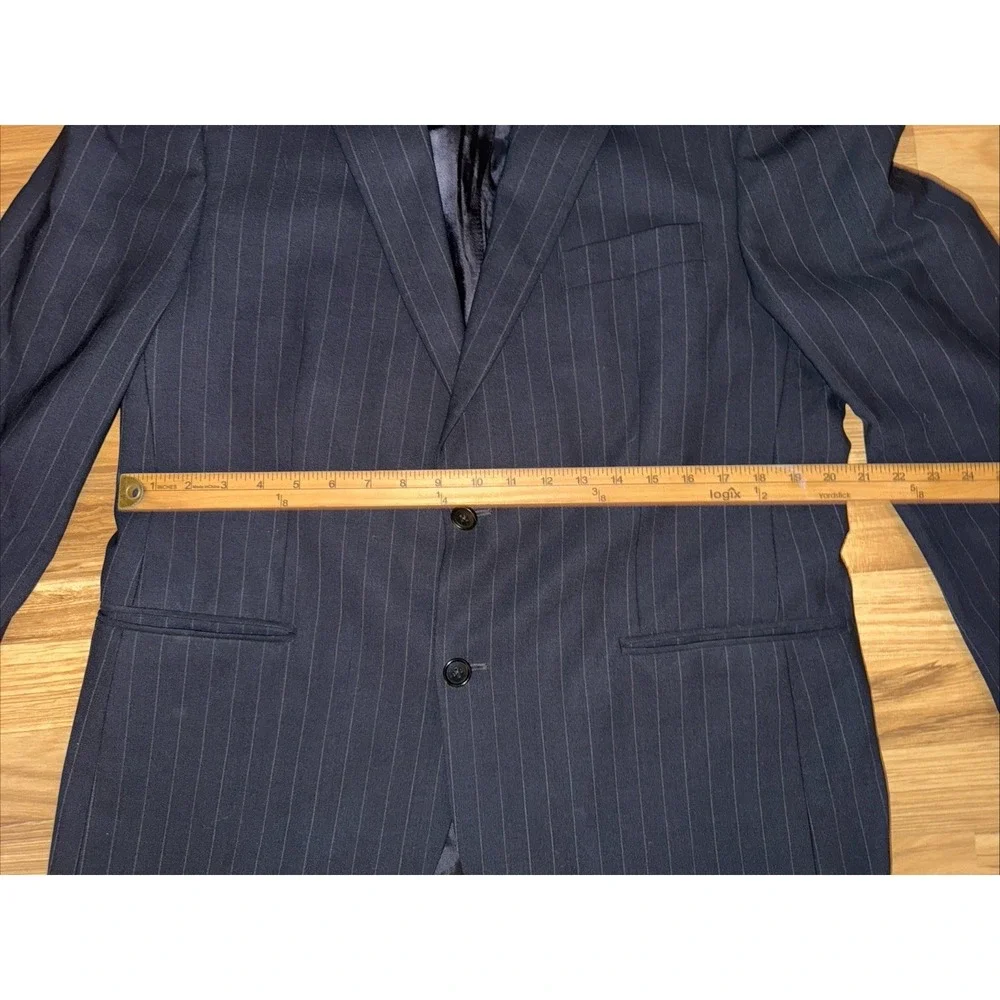 Brooks Brothers  346 Stretch Suit Men 42S Black Pinstripe  Wool Pants Size 40/29